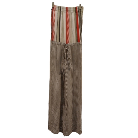 Blue Olive Resort Black & White Boho Strapless Wide Leg Jumpsuit Size XS - Picture 1 of 5